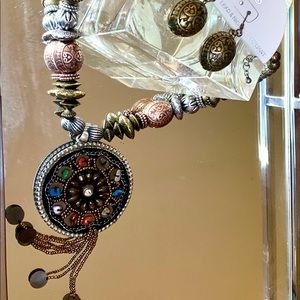 Boho Necklace and Earrings Set
